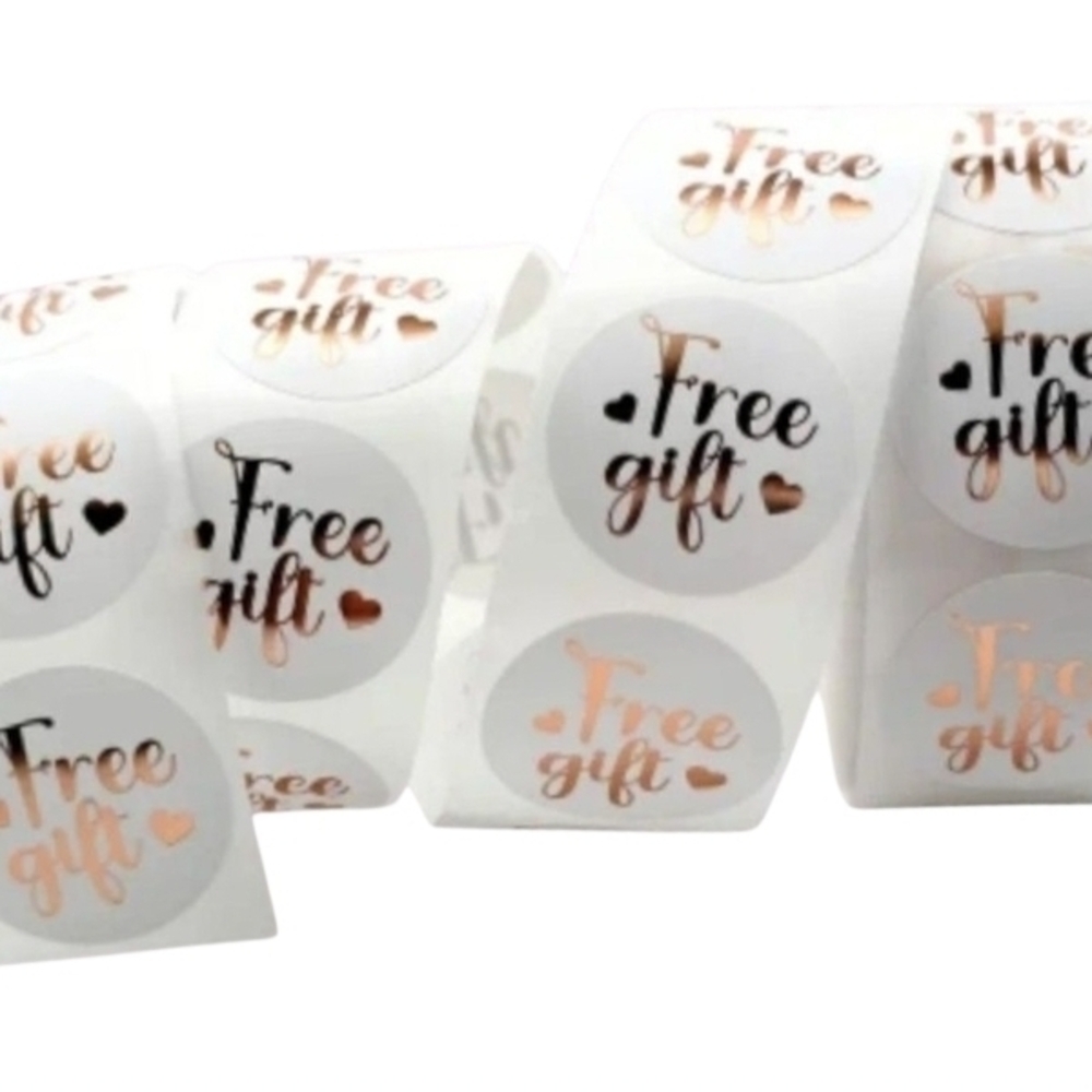 Pack of 500 Free Gift Stickers Rose Gold